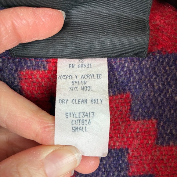 Vintage Circle T Blanket Coat Wool Blend Multi Southwestern Aztec Shawl Women S - Picture 9 of 12